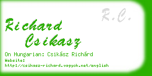 richard csikasz business card